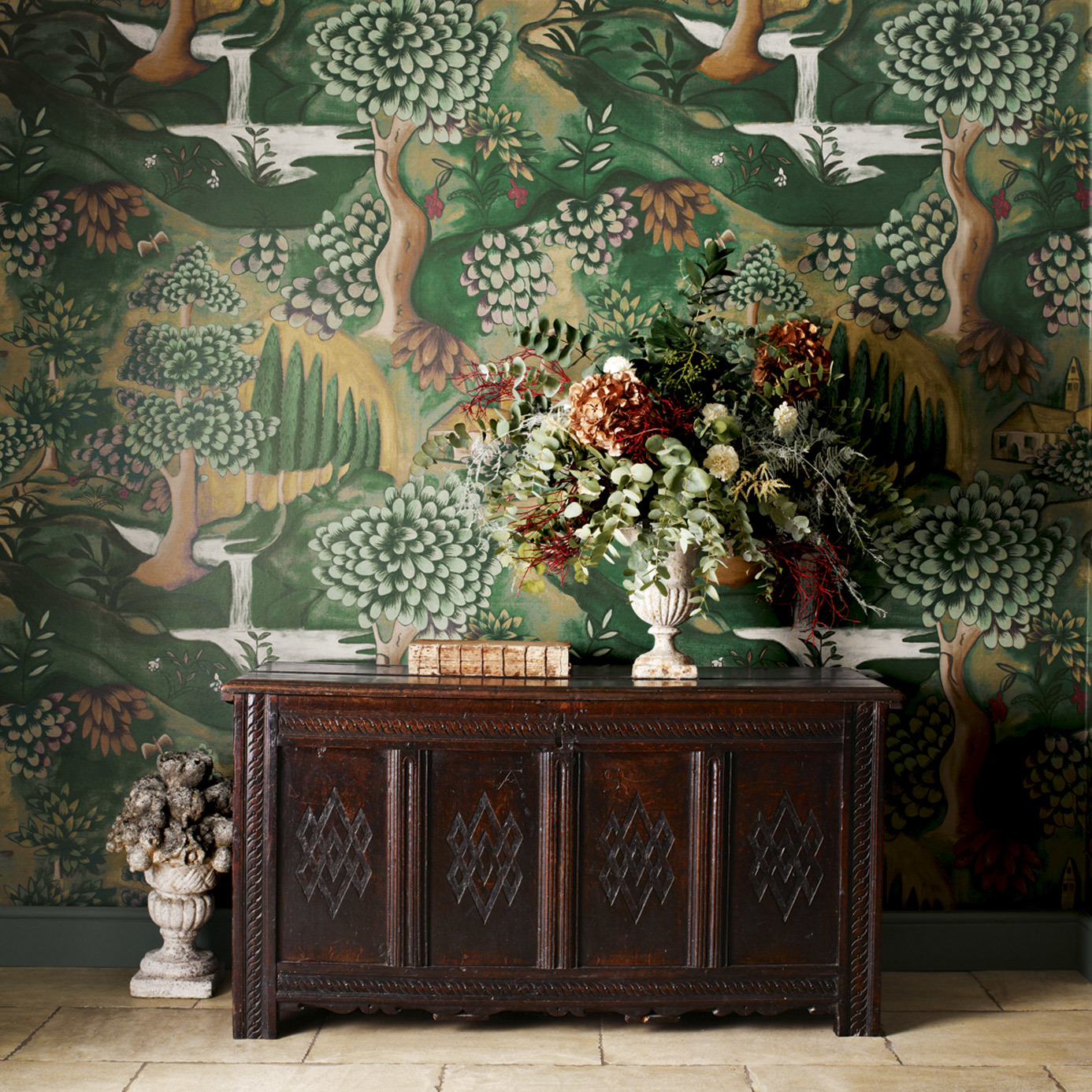 Verdure Tapestry Green Wallpaper by ZOF