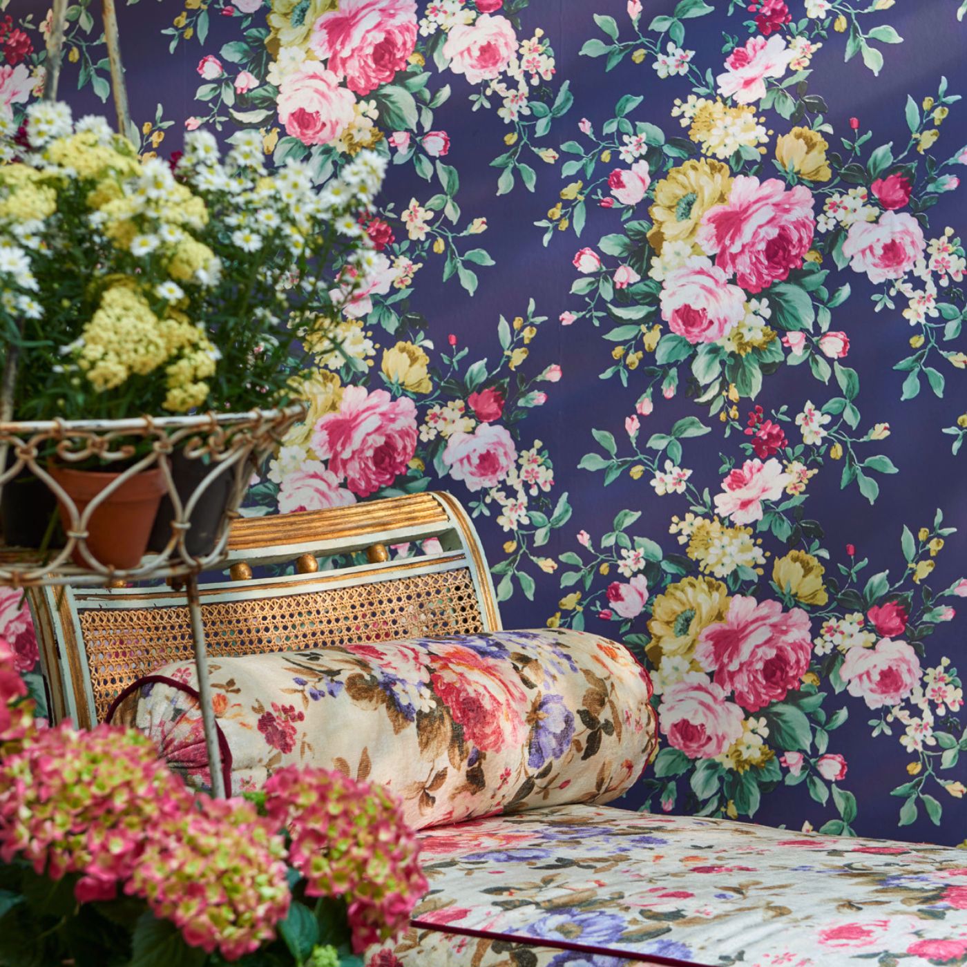 Emeline Indigo Wallpaper by CNC