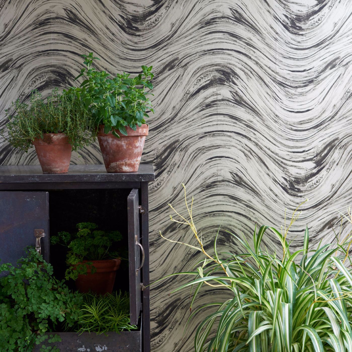 Agata Charcoal/Gold Wallpaper by CNC
