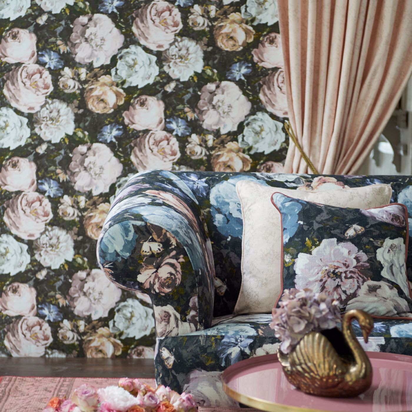 Floretta Heather/Ebony Wallpaper by CNC