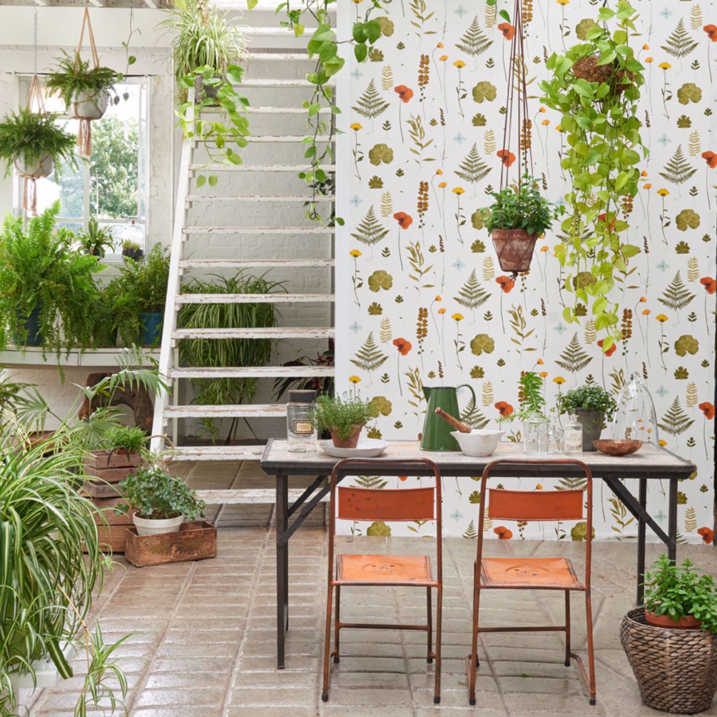Herbarium Multi/Ivory Wallpaper by CNC