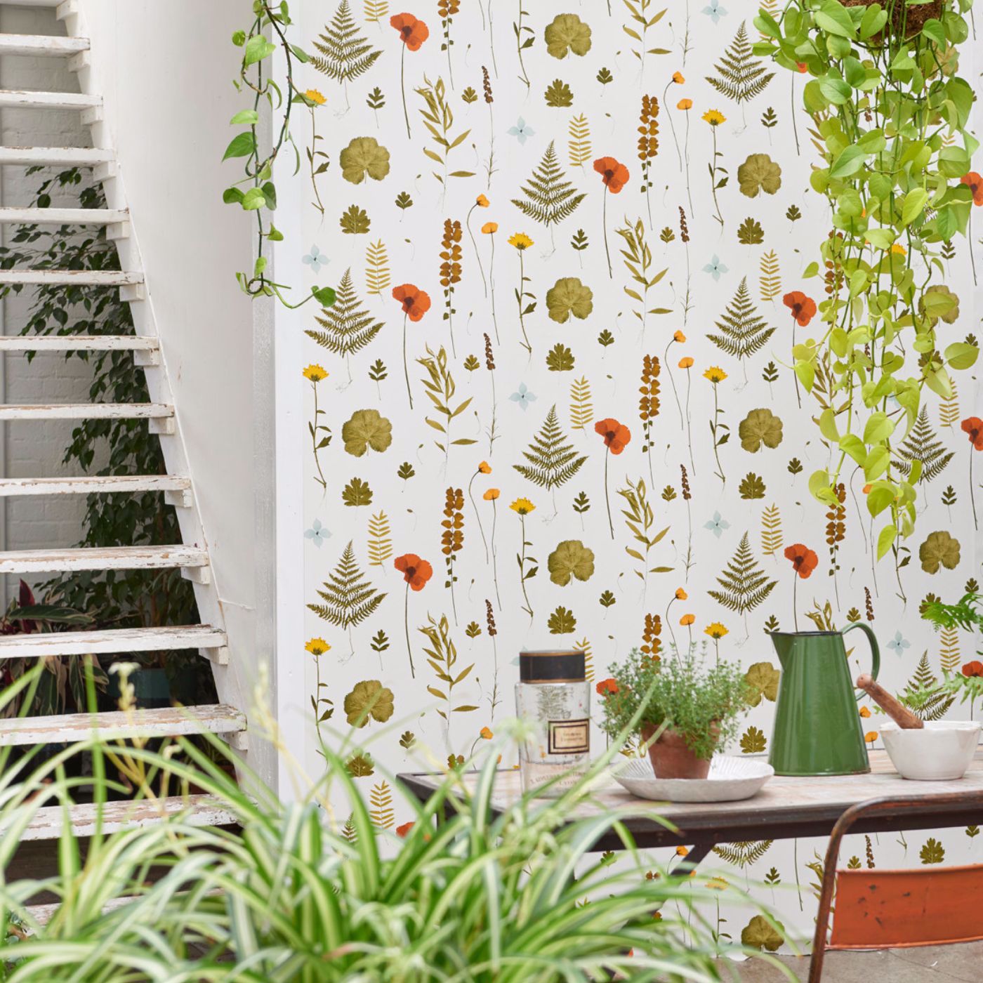 Herbarium Multi/Ivory Wallpaper by CNC