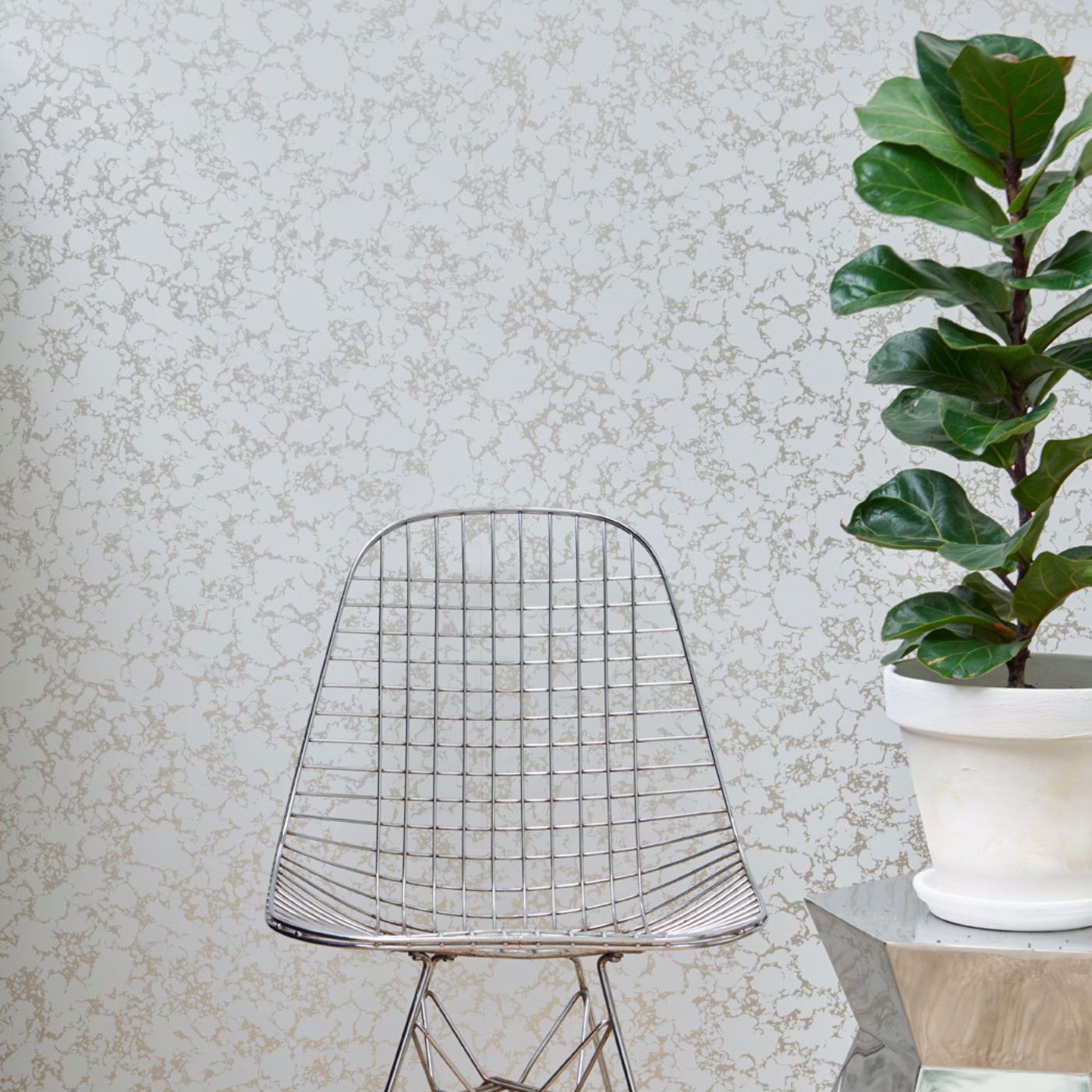 Pietra Ivory/Gold Wallpaper by CNC