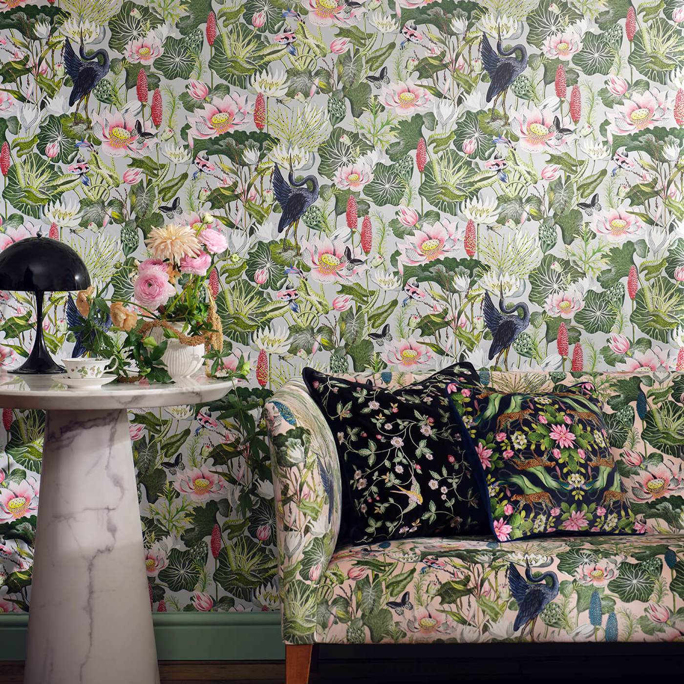 Waterlily Ivory Wallpaper by CNC