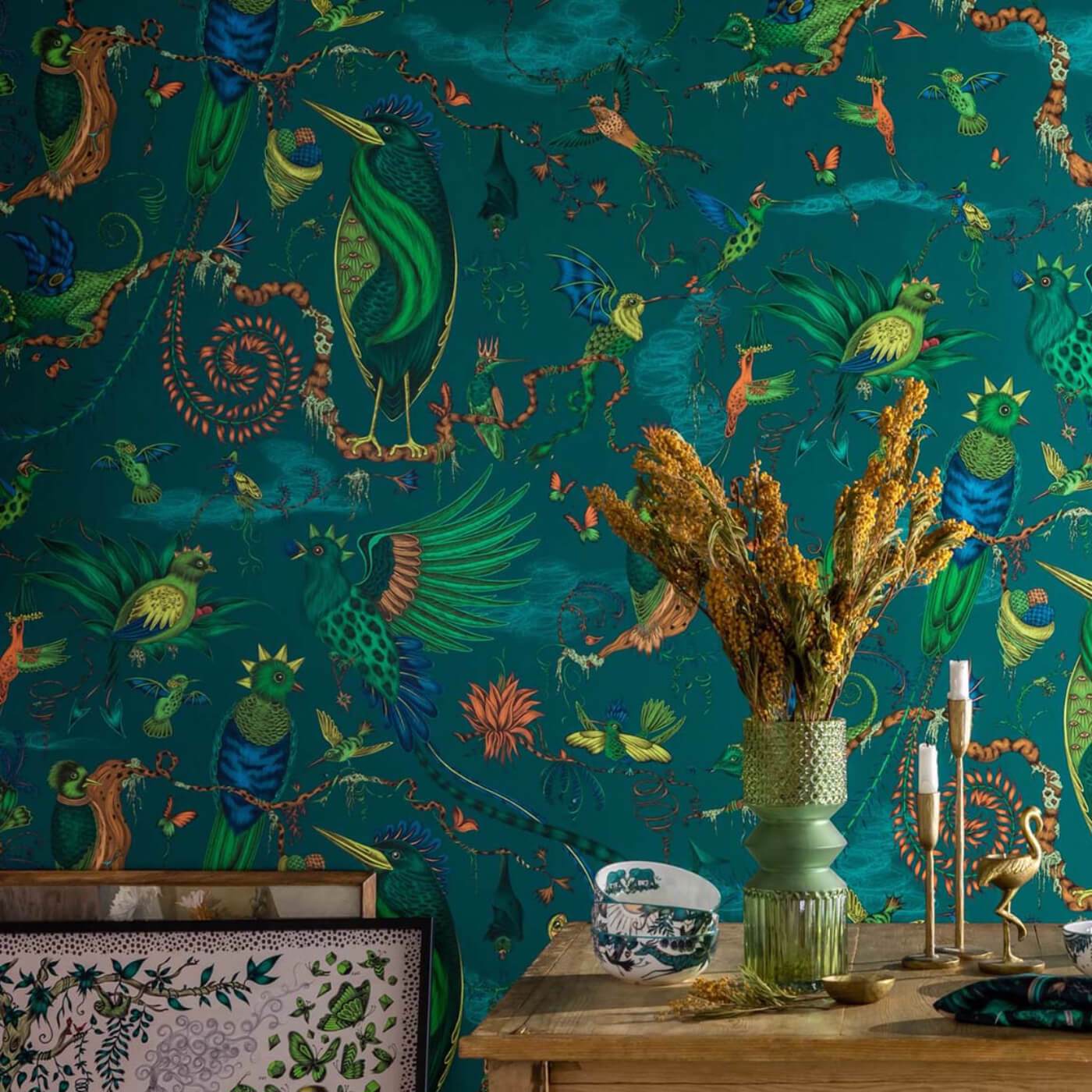 Cloud Forest Teal Wallpaper by CNC