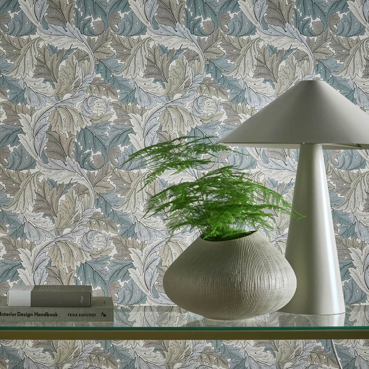 Acanthus Slate/Dove Wallpaper by CNC