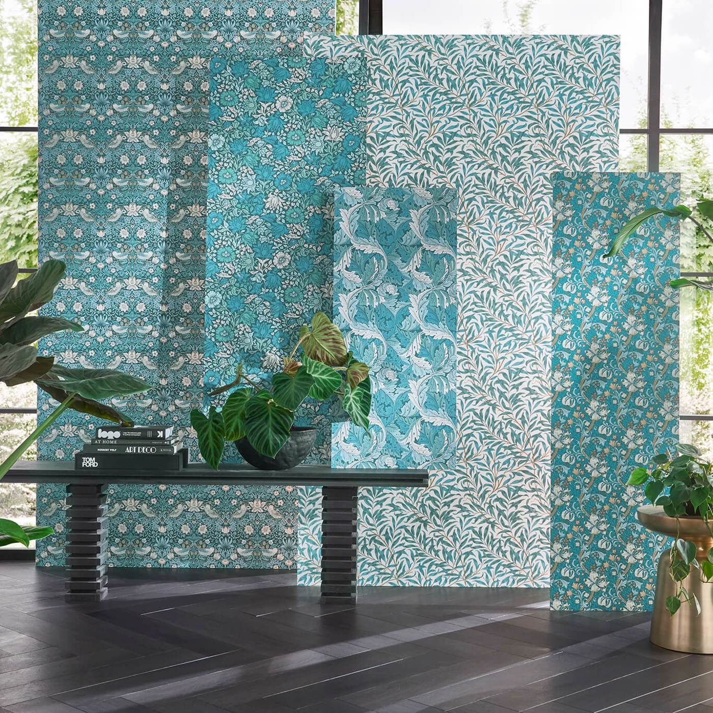 Willow Boughs Teal Wallpaper by CNC