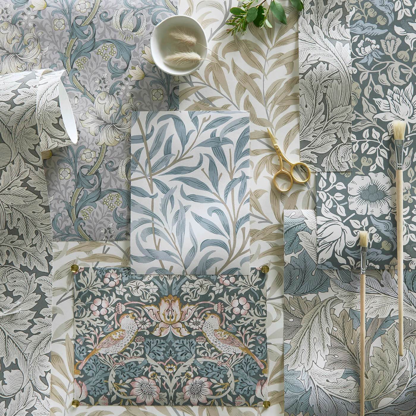 Willow Boughs Denim Wallpaper by CNC