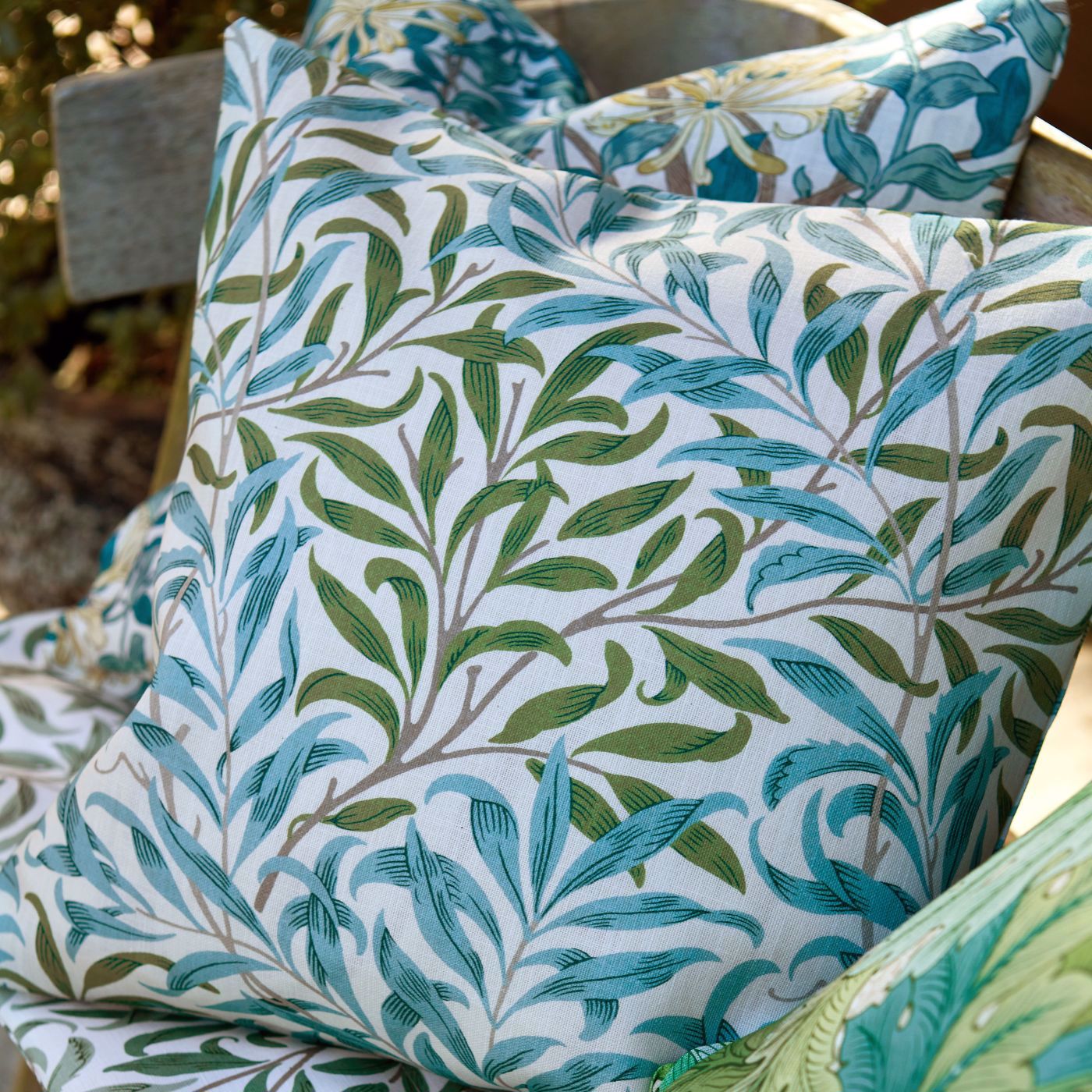 Willow Bough Nettle/Sky Blue Fabric by MOR