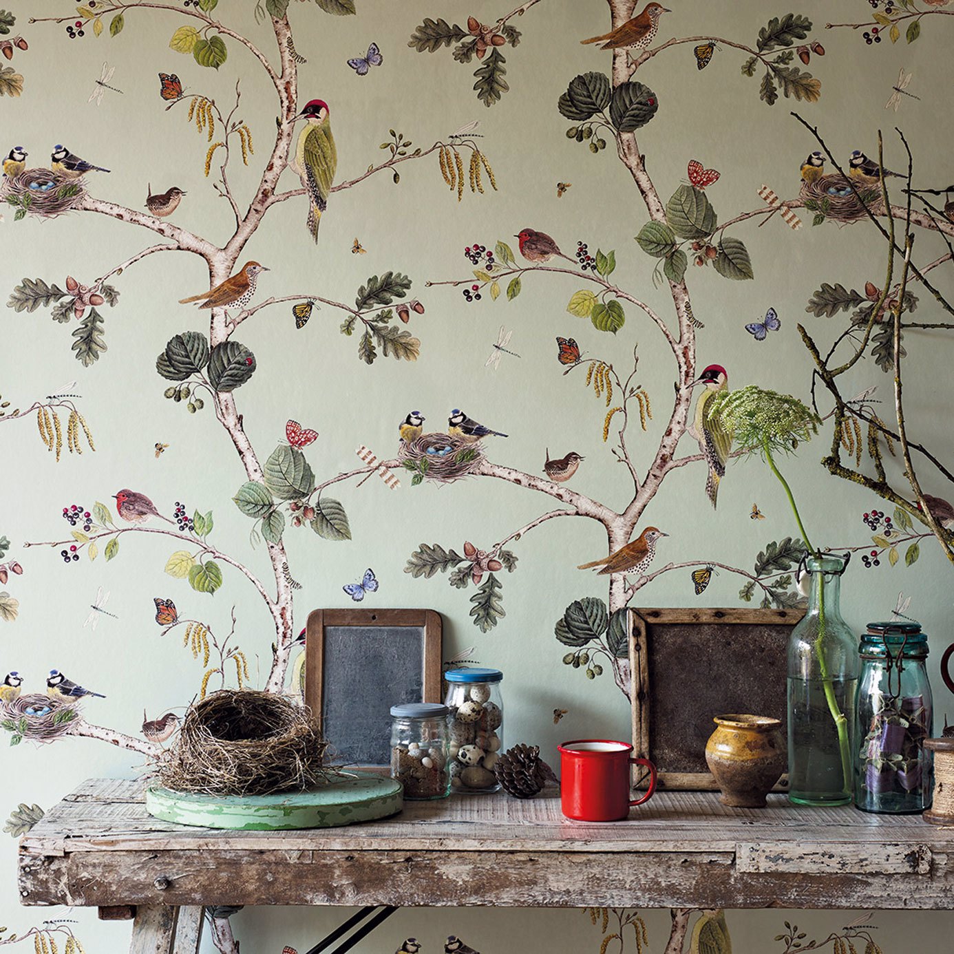 Woodland Chorus Cream/Multi Wallpaper by SAN