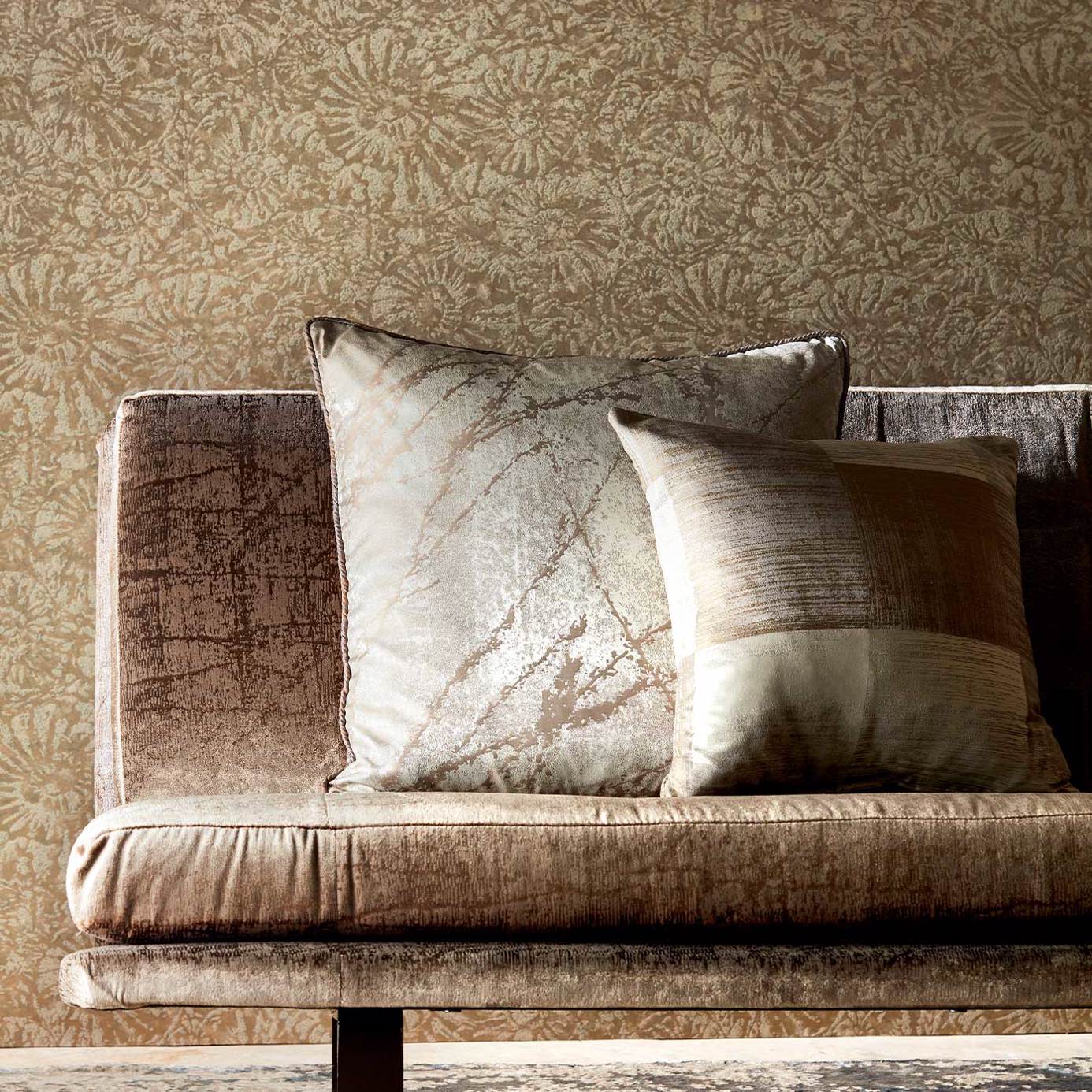 Anthology Ammonite Charcoal/Brass Wallpaper by HAR
