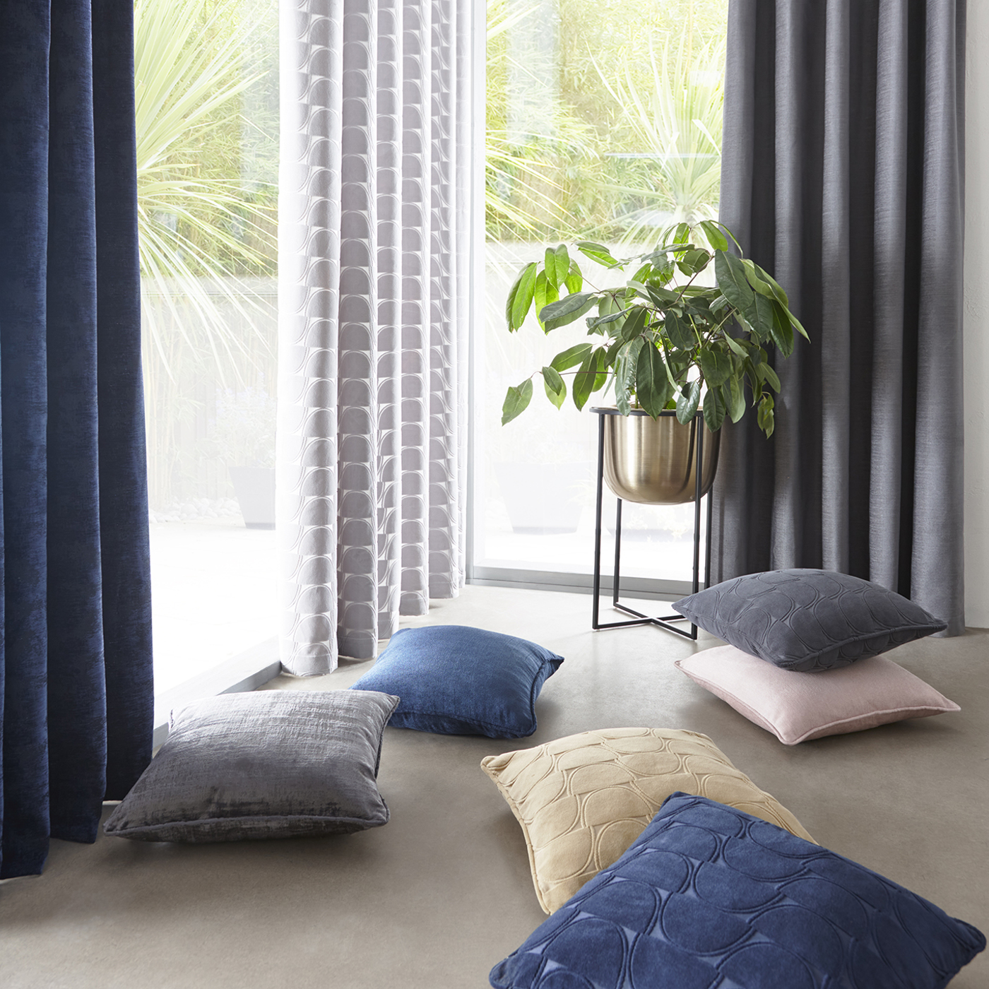 Arezzo Curtain Midnight Curtains by STG