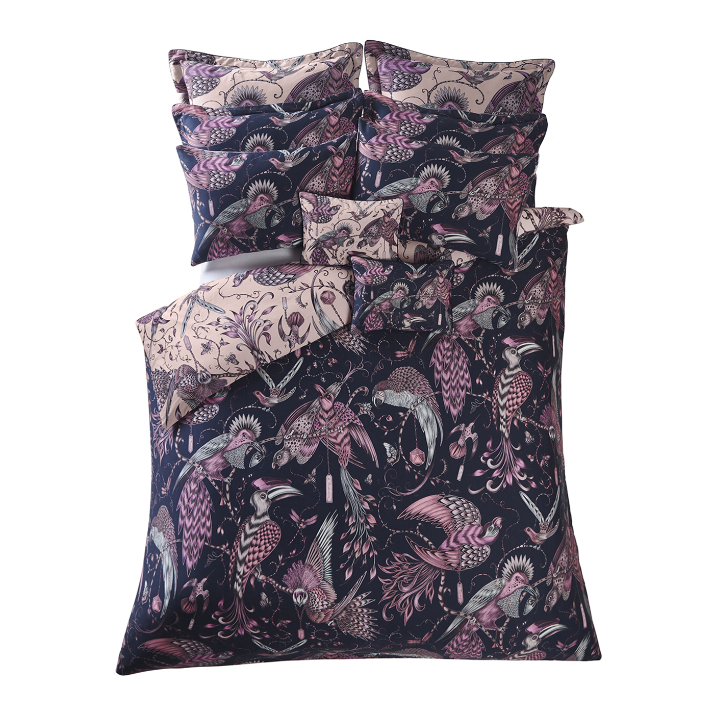 Audubon 65X65 Square Piped Pillowcase Pink Bedding by CNC