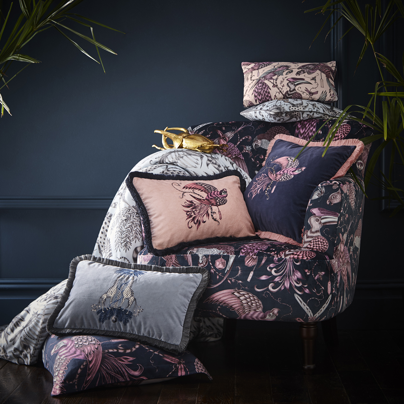 Audubon 30X50 Rectangle Cushion Pink Bedding by CNC
