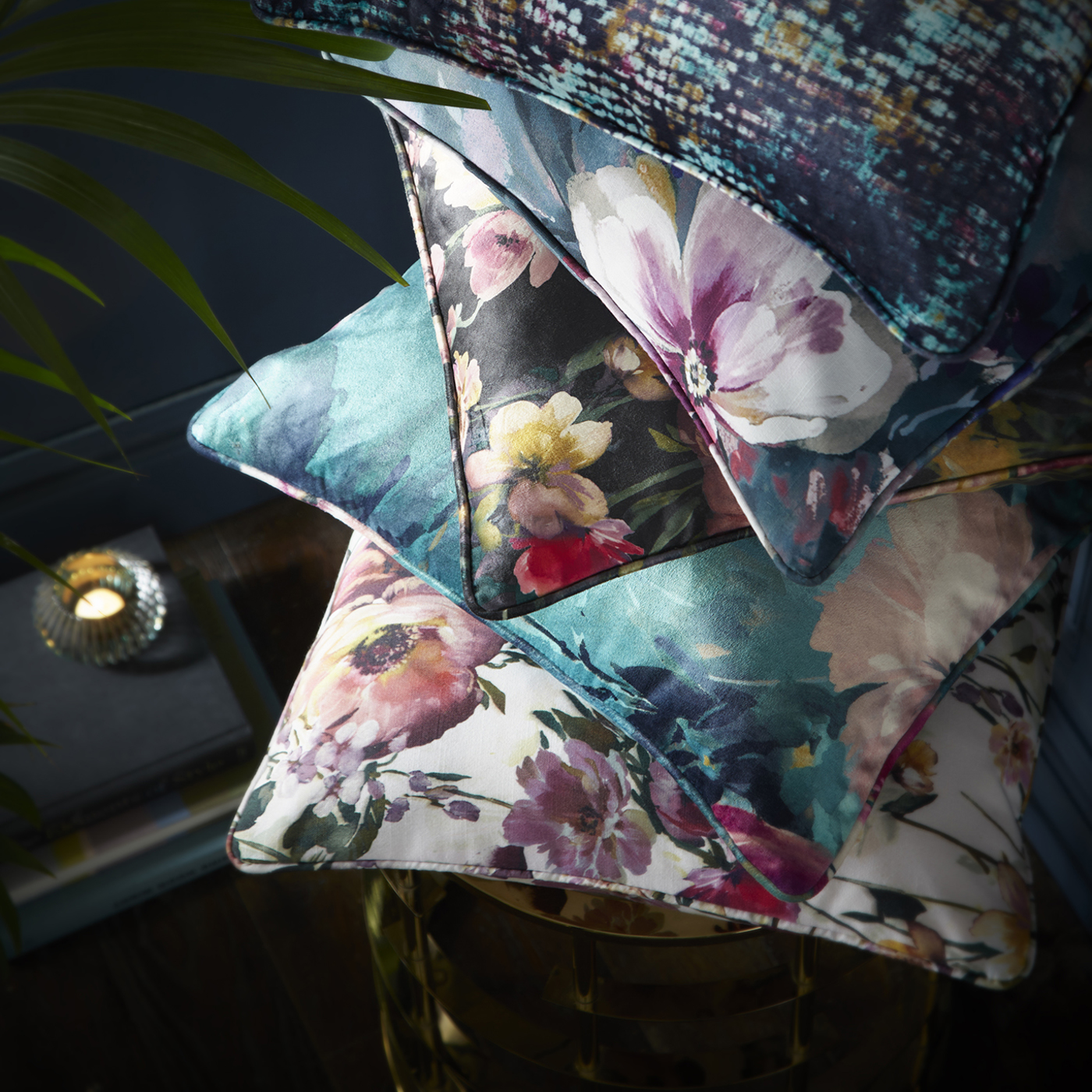 Bouquet Cushion Kingfisher Cushions by CNC