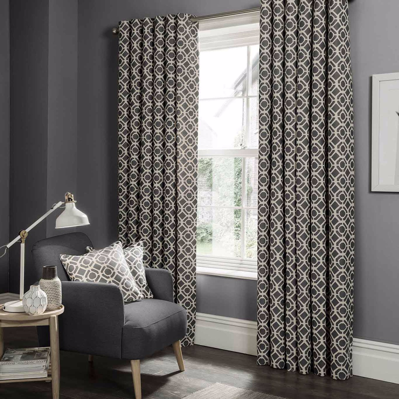 Castello Charcoal Curtains by CNC