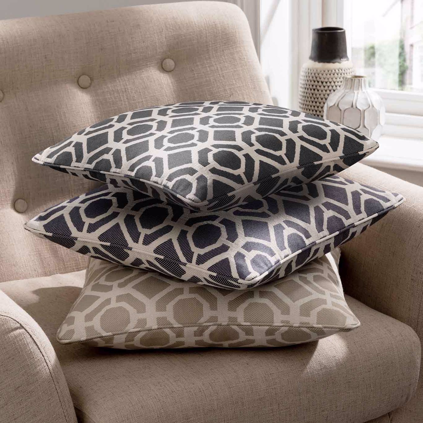 Castello Charcoal Cushions by STG