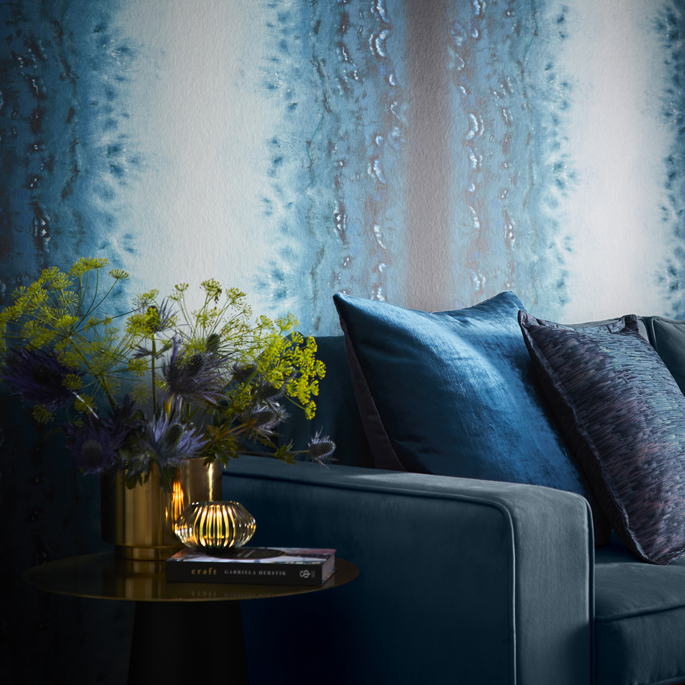 Disperse Teal Wallpaper  Clarke & Clarke by Sanderson Design