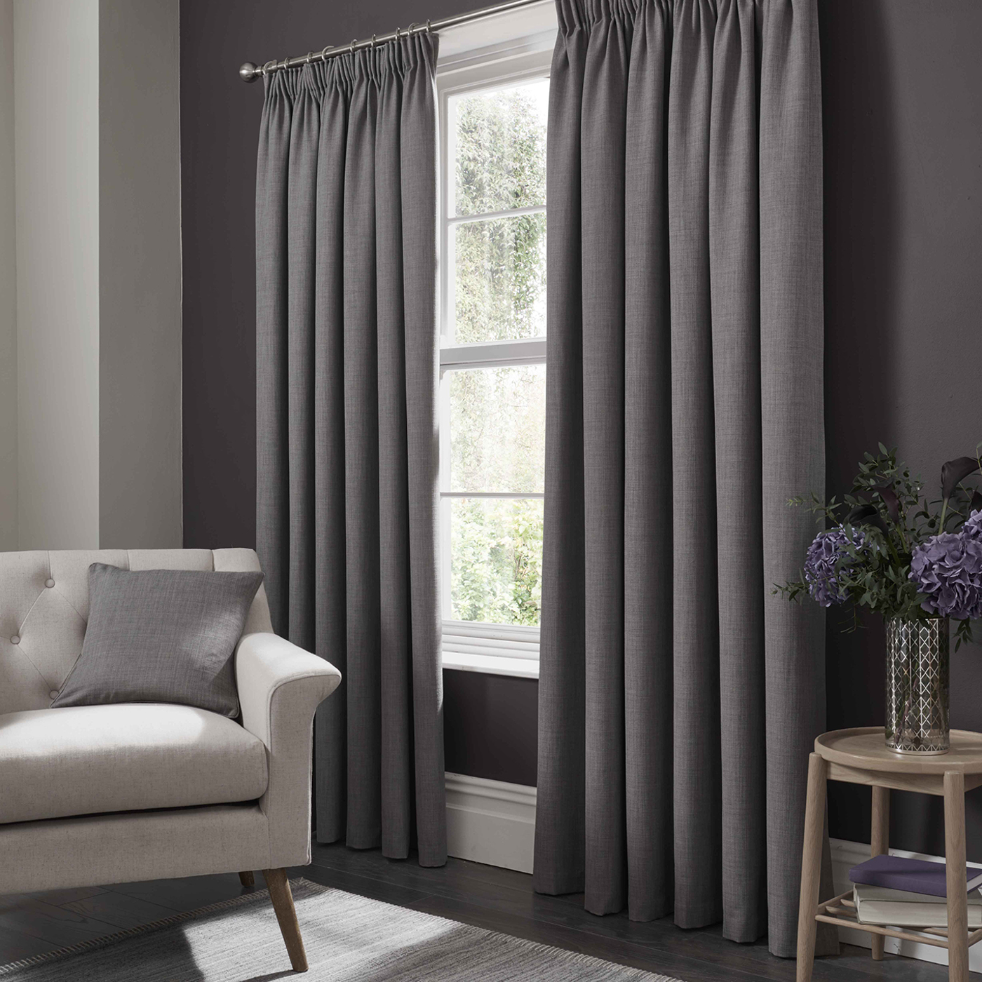 Elba Grey Curtains by CNC