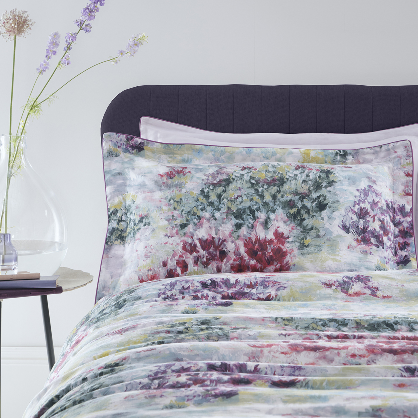 Fiore Duvet Slate Bedding by CNC