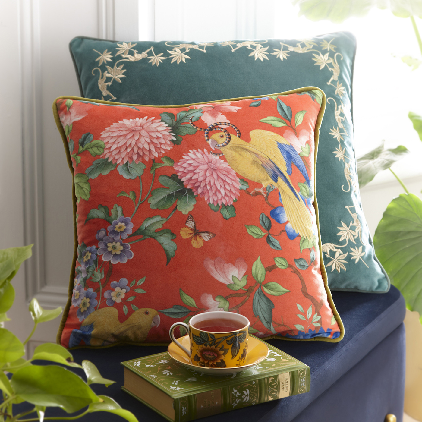 Golden Parrot Cushion Coaral Cushions by CNC