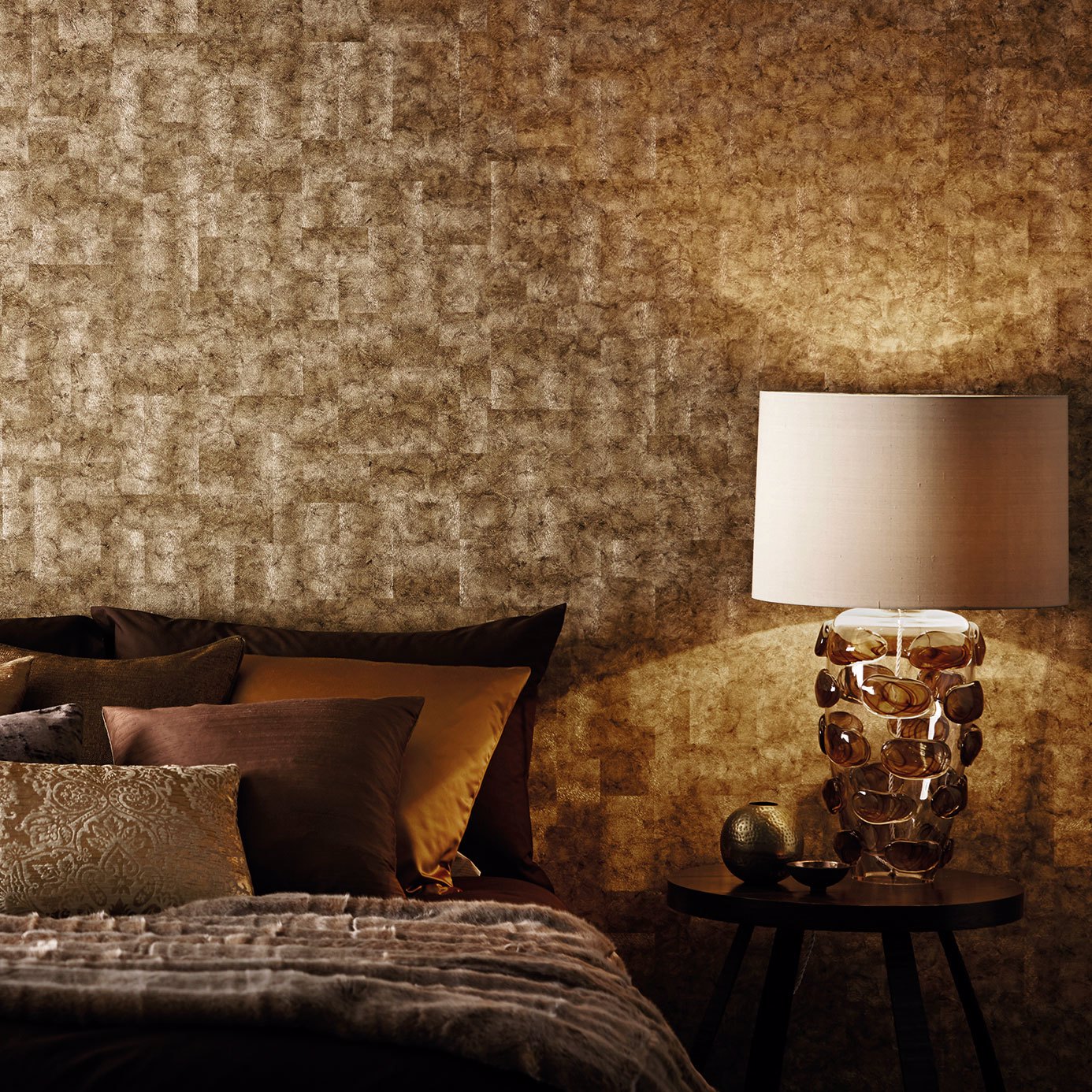 Anthology Marble Amber Wallpaper by HAR