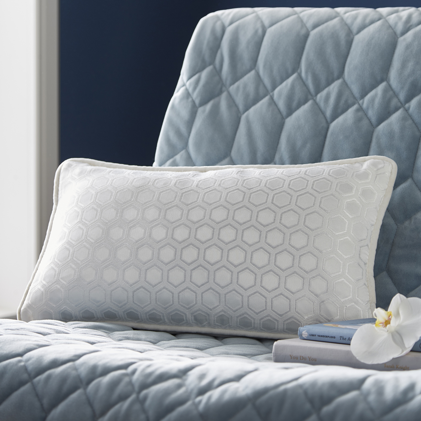 Hexagon Boudoir Cushion 30X50 White Bedding by CNC