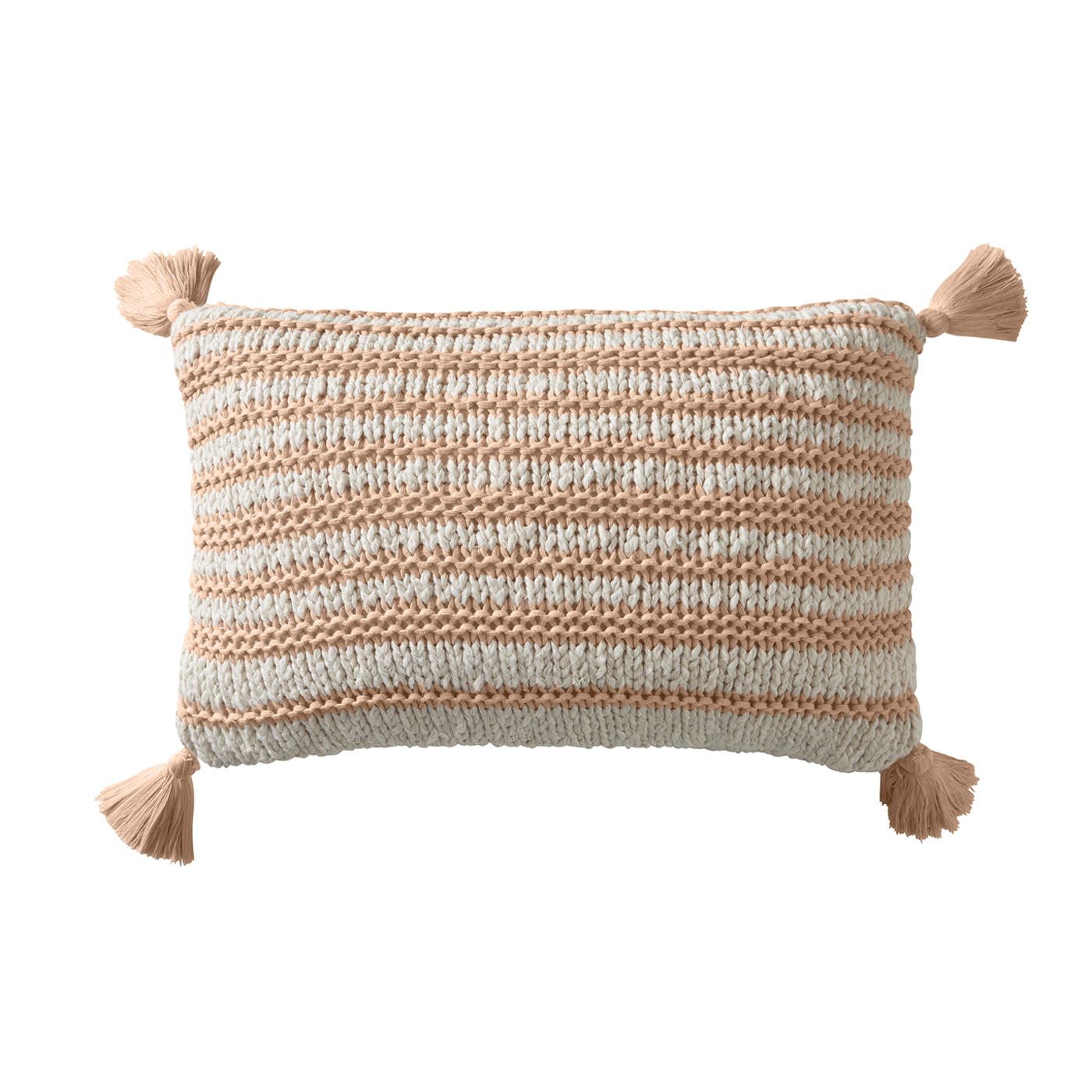 Knitted Stripe Cushion Blush Bedding by TDA
