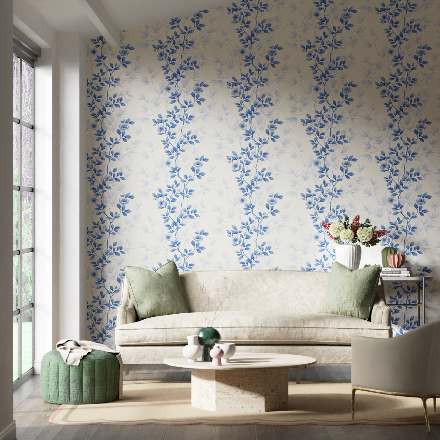 Lady Alford Porcelain / China Blue Wallpaper by HAR