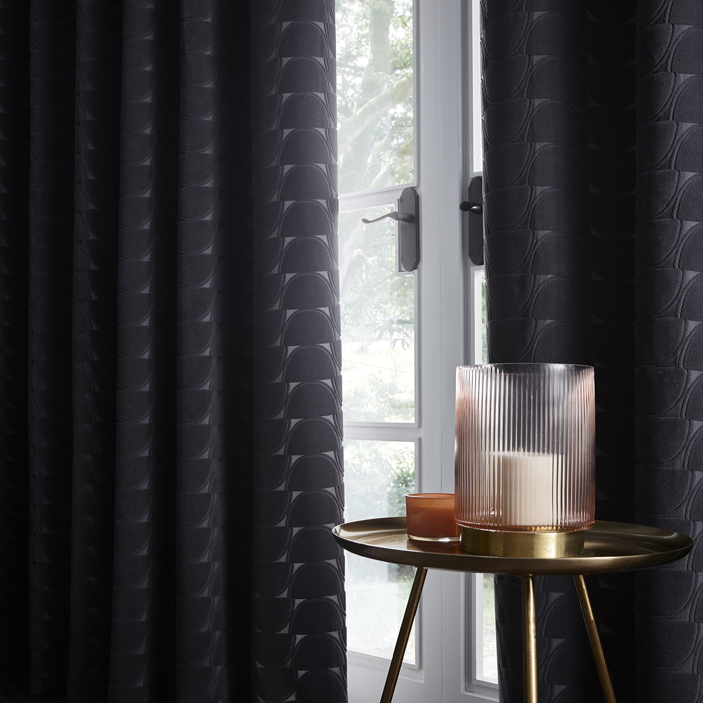 Lucca Curtain Charcoal Curtains by CNC