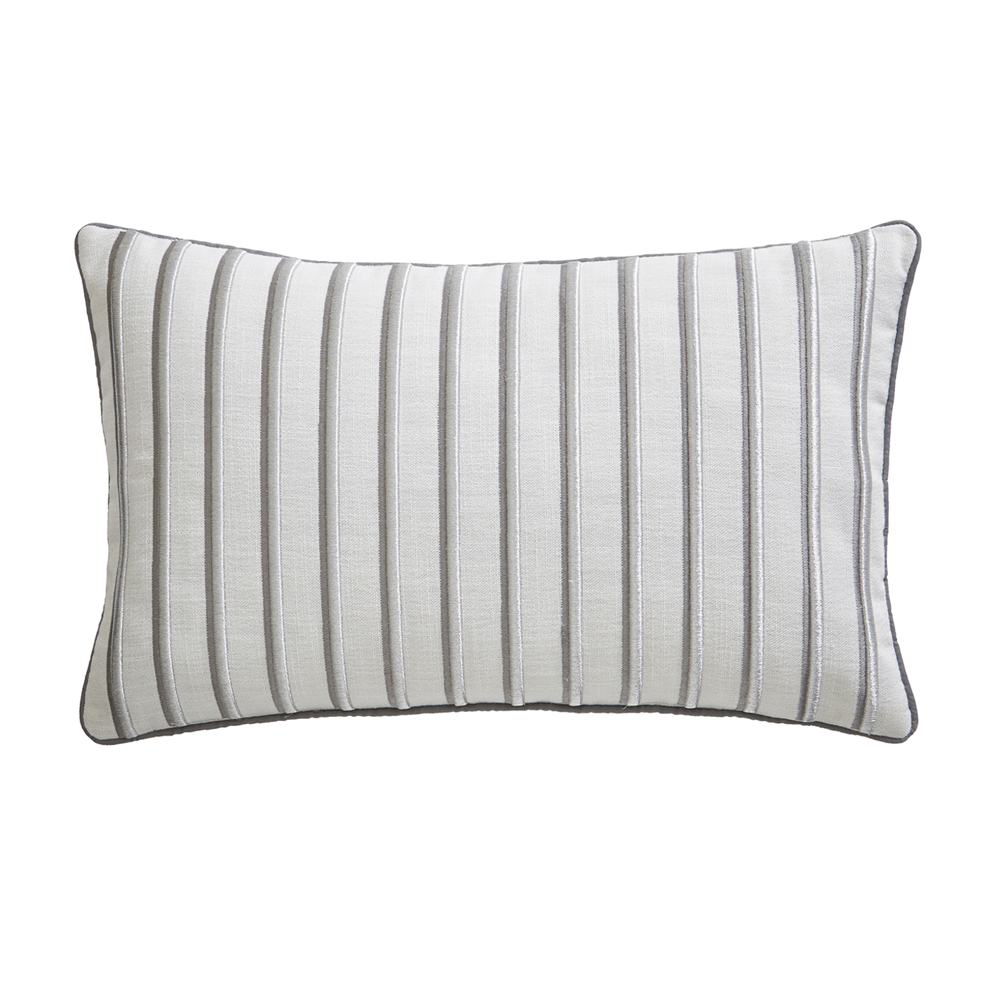 Metallic Stripe Boudoir Cushion Silver Bedding by TDA
