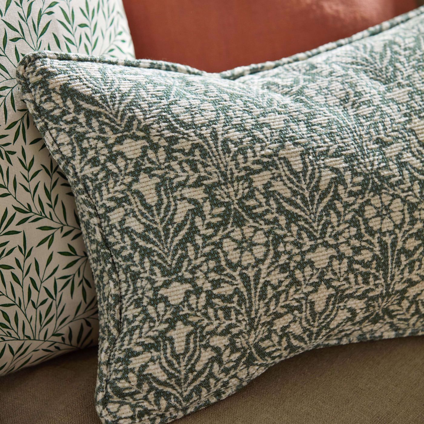 Bellflowers Weave Seagreen Fabric by MOR