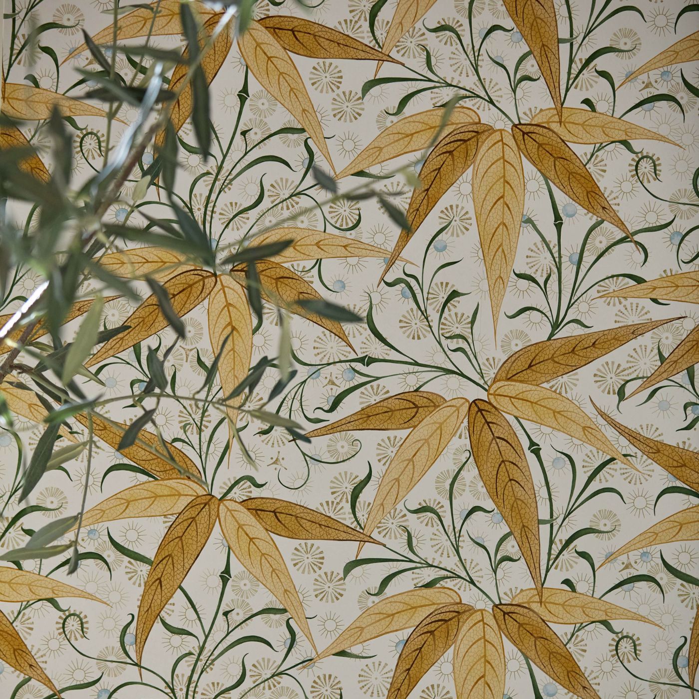 Bamboo Sunflower Wallpaper by MOR