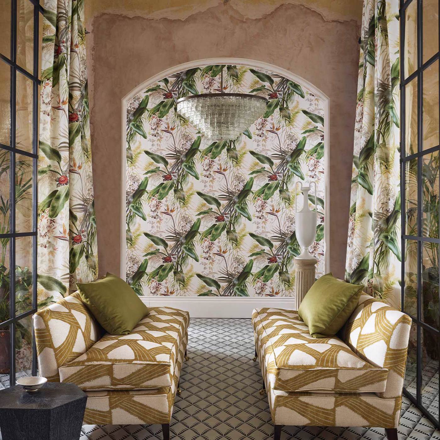 Paradise Row Evergreen Wallpaper by ZOF