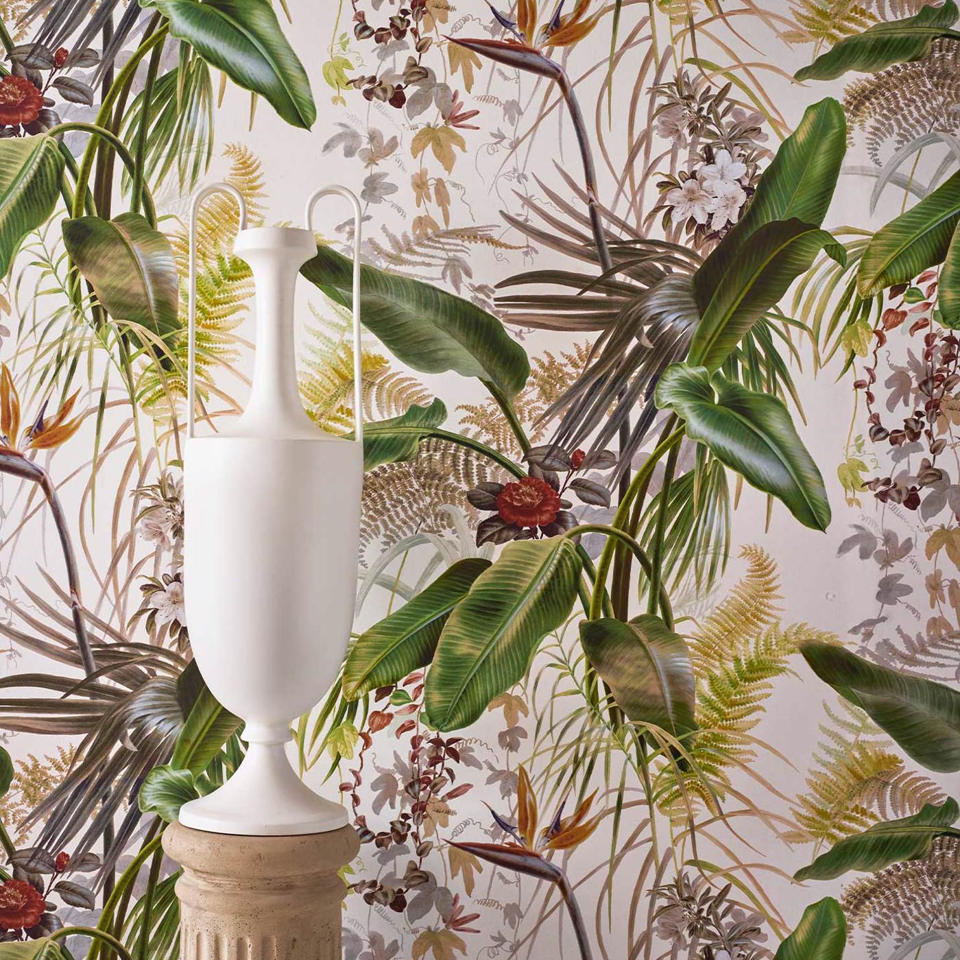 Paradise Row Evergreen Wallpaper by ZOF