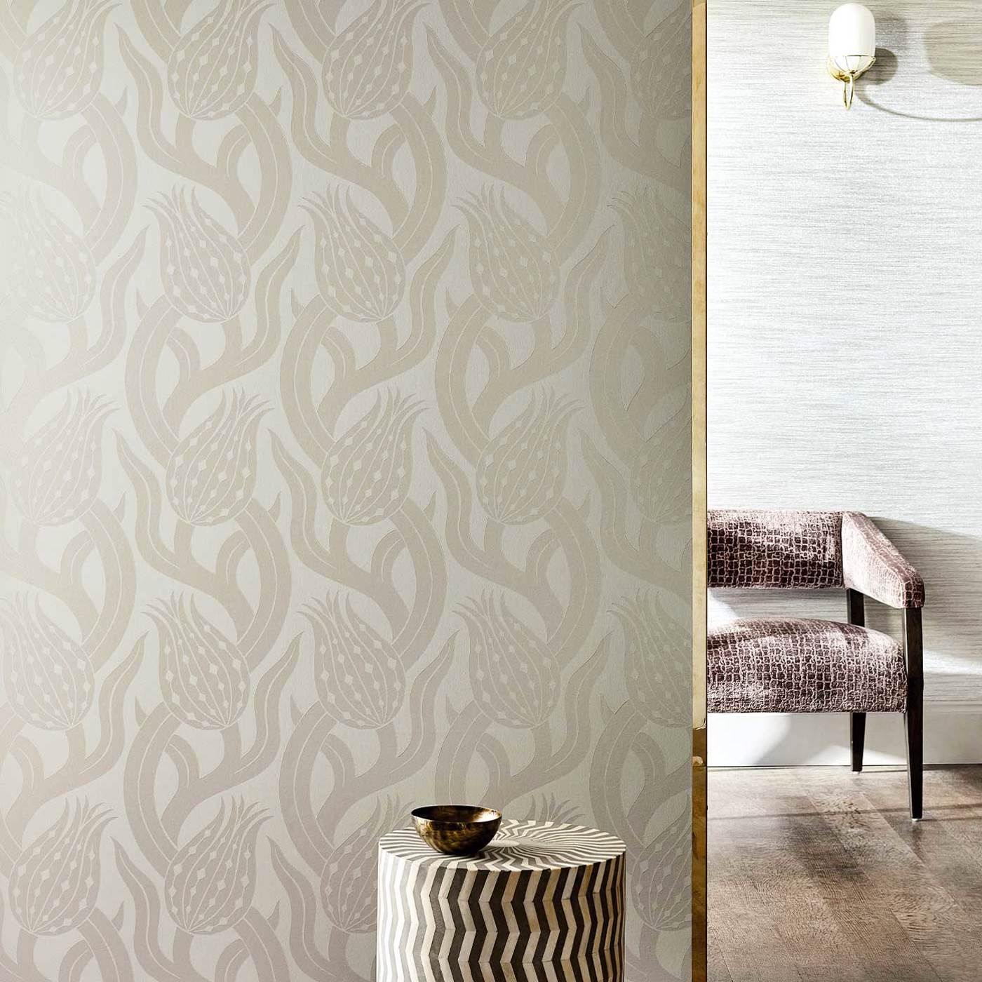 Persian Tulip Silver Wallpaper by ZOF