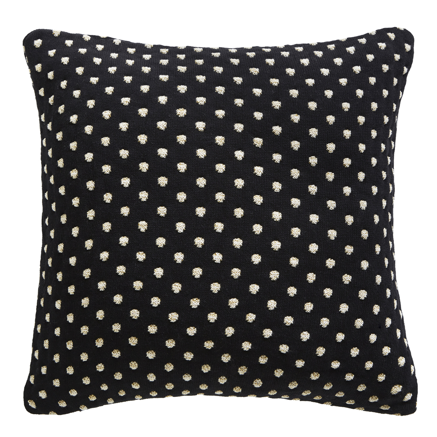 Polka Knit 50X50 Cushion Black Bedding by TDA