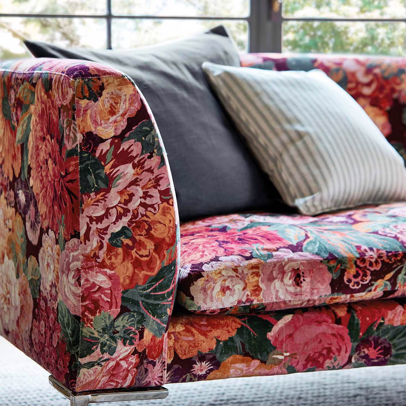 Very Rose and Peony Multi Fabric by SAN