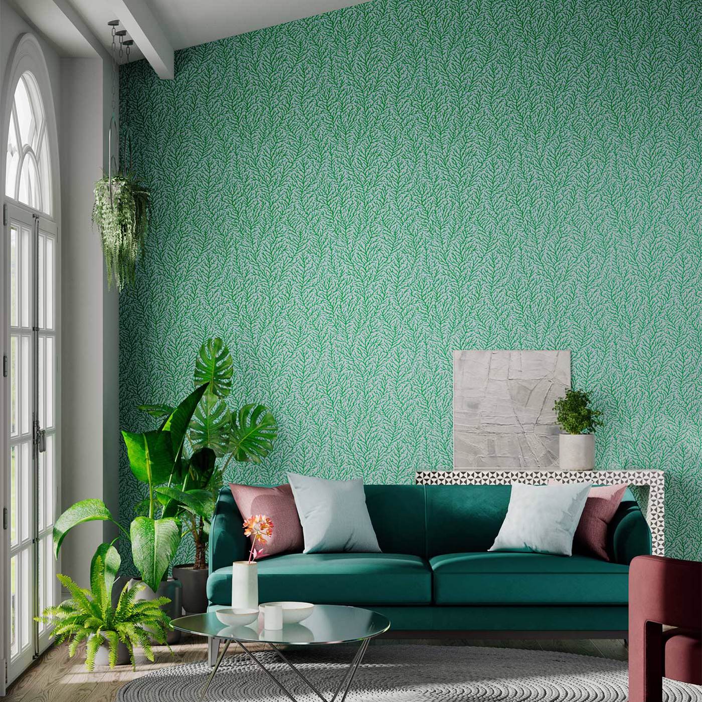 Atoll Seaglass/Emerald Wallpaper by HAR