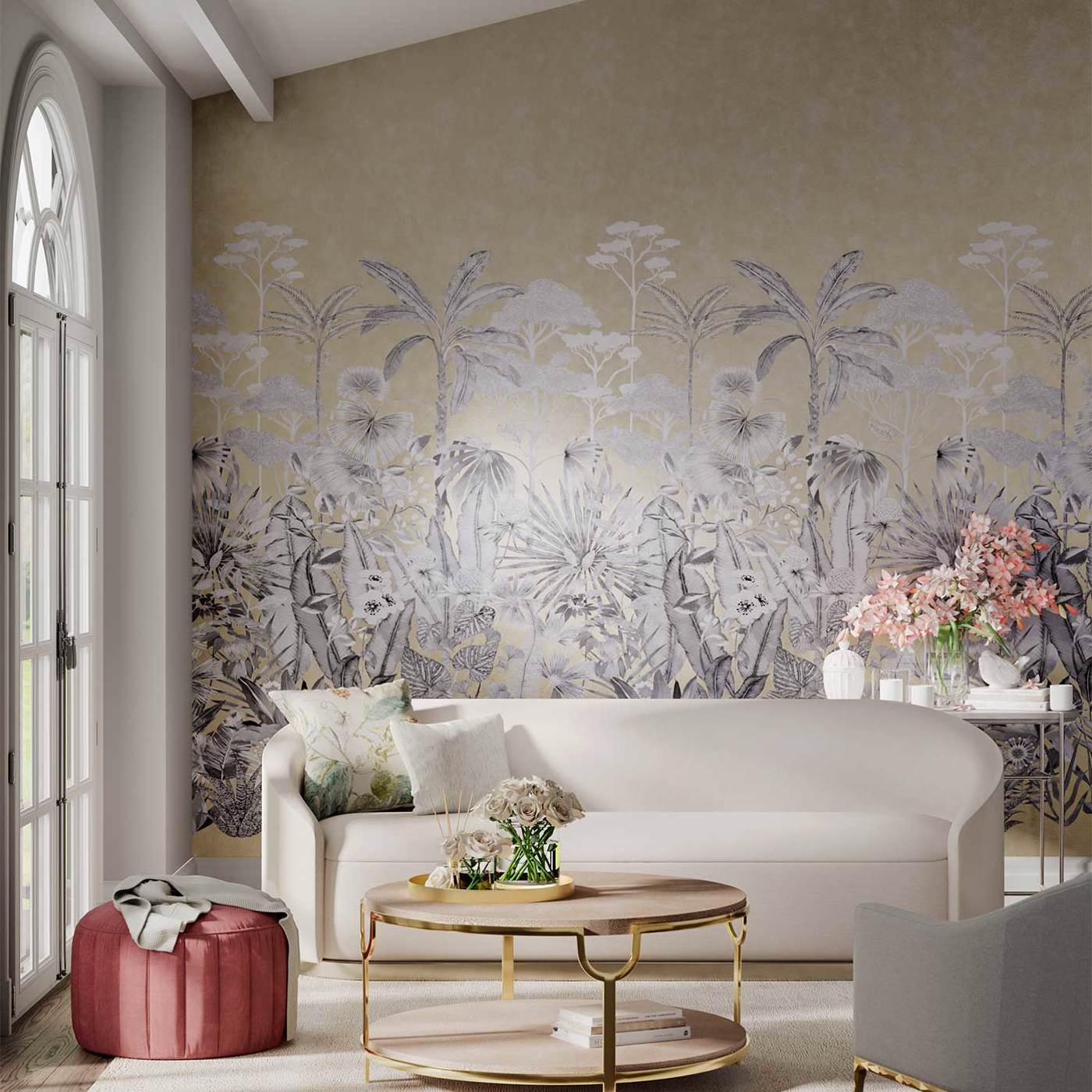 Floreana Gilt/Black Earth/ Tranquility Wallpaper by HAR