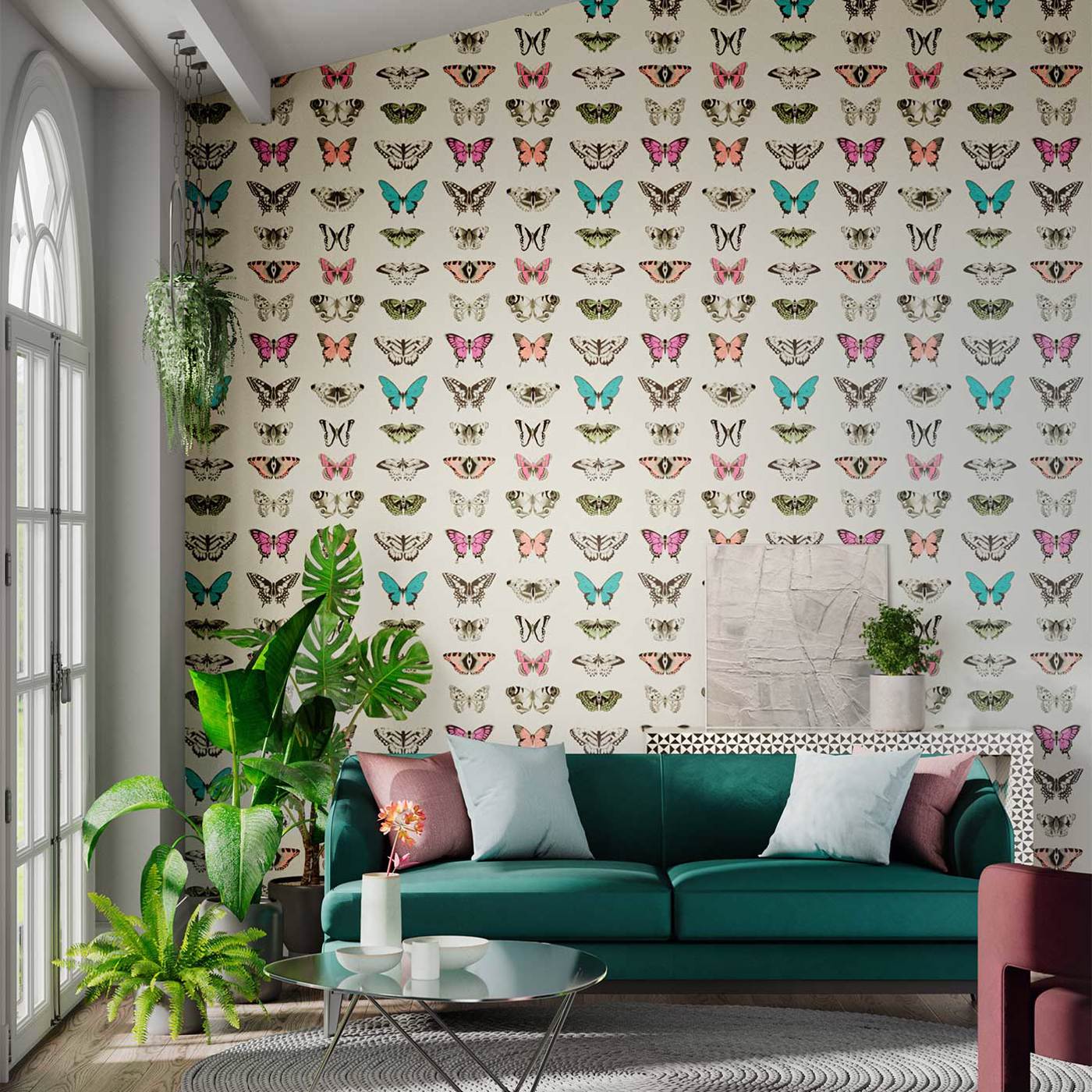 Papilio Flamingo / Papaya / Olive Wallpaper by HAR