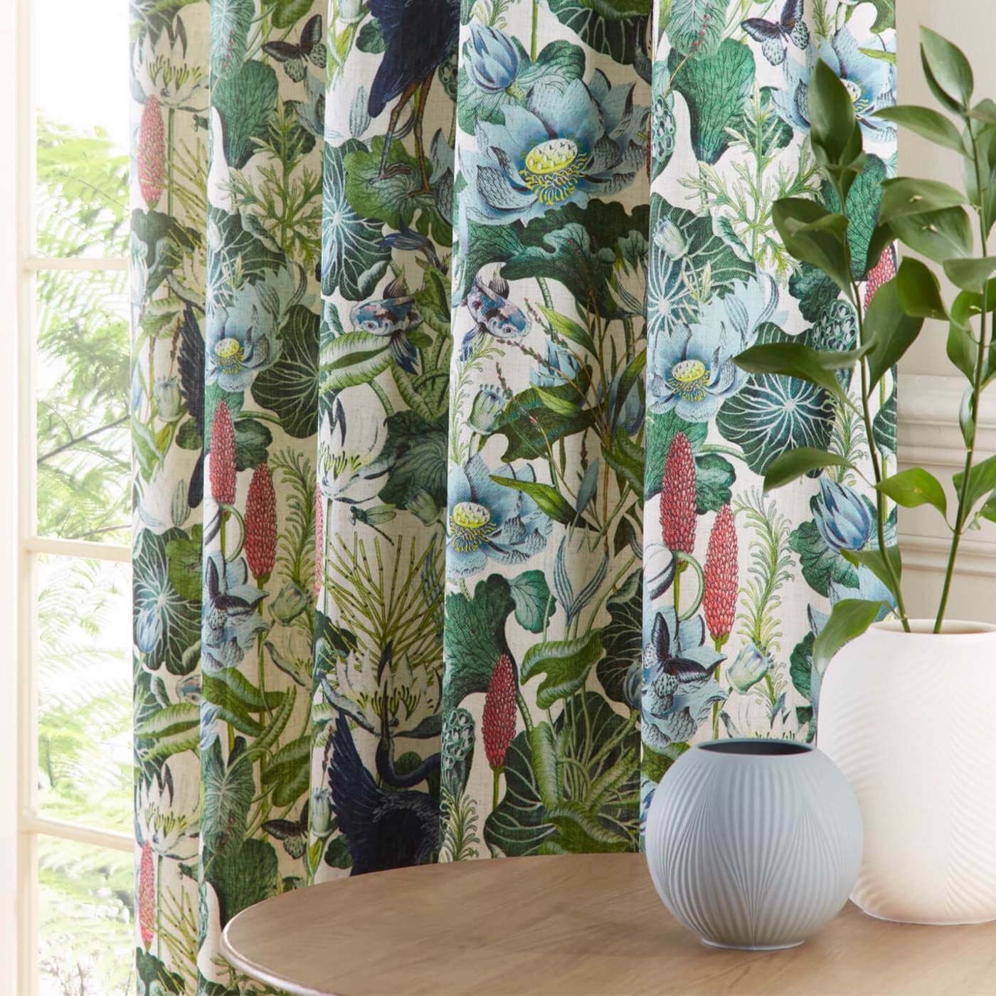 Waterlily Natural Curtains by CNC