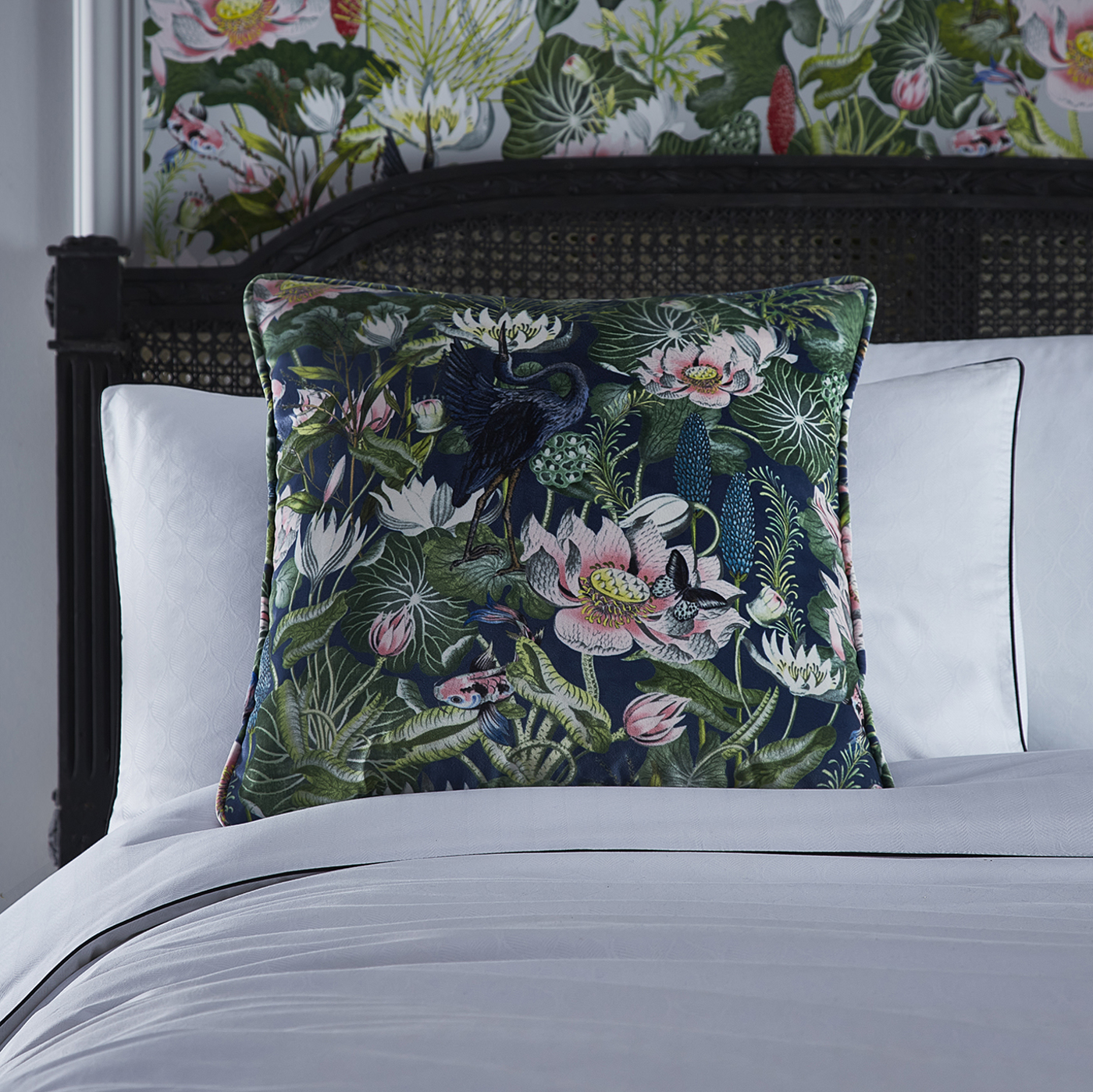 Waterlily Cushion Midnight Cushions by CNC