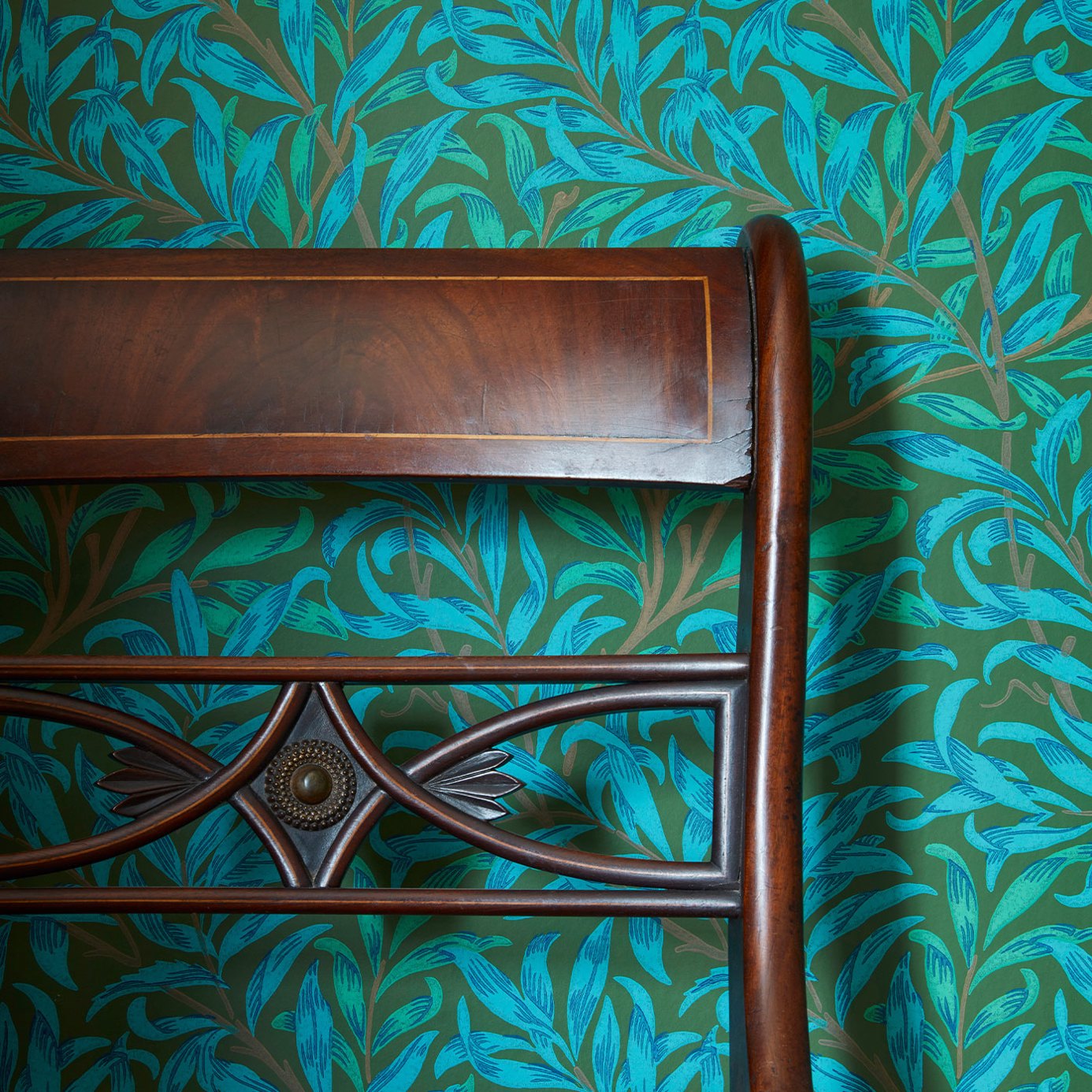 Willow Boughs Olive/Turquoise Wallpaper by MOR