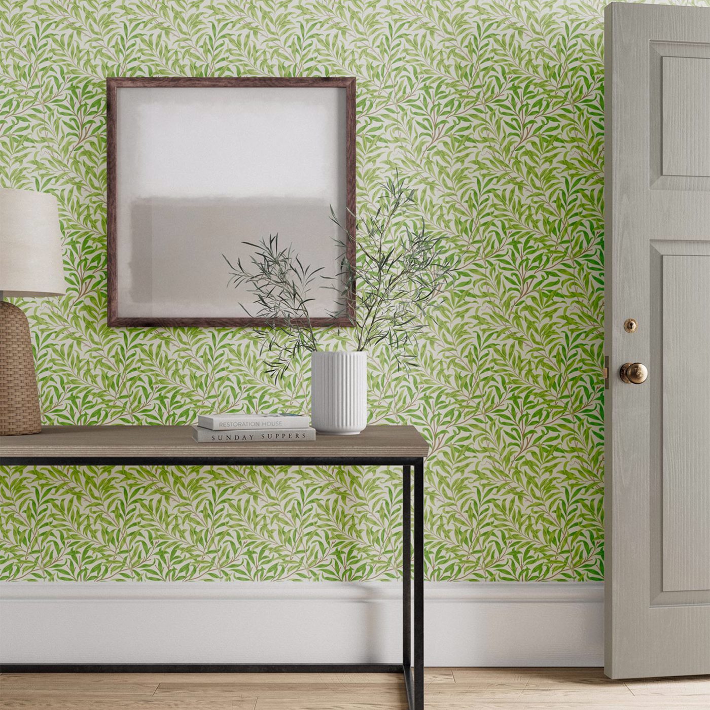 Willow Boughs Leaf Green Wallpaper by MOR