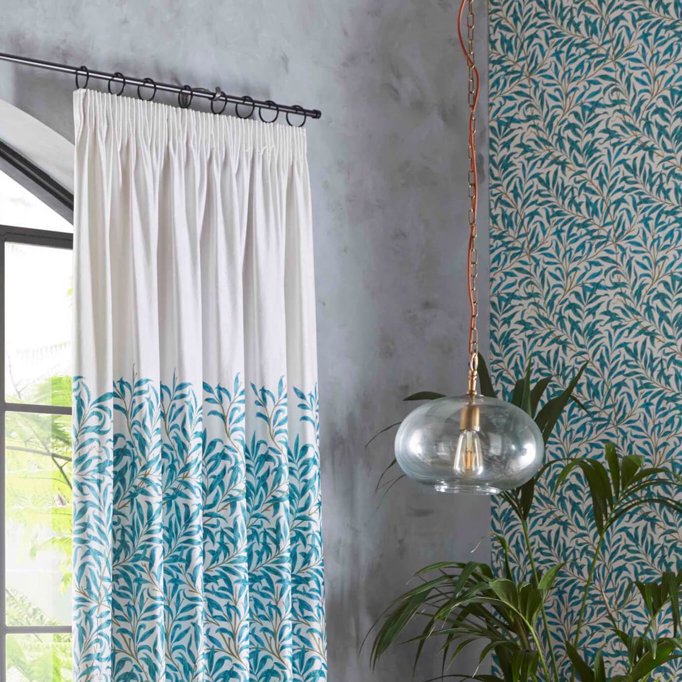 Willow Boughs Teal Curtains by CNC