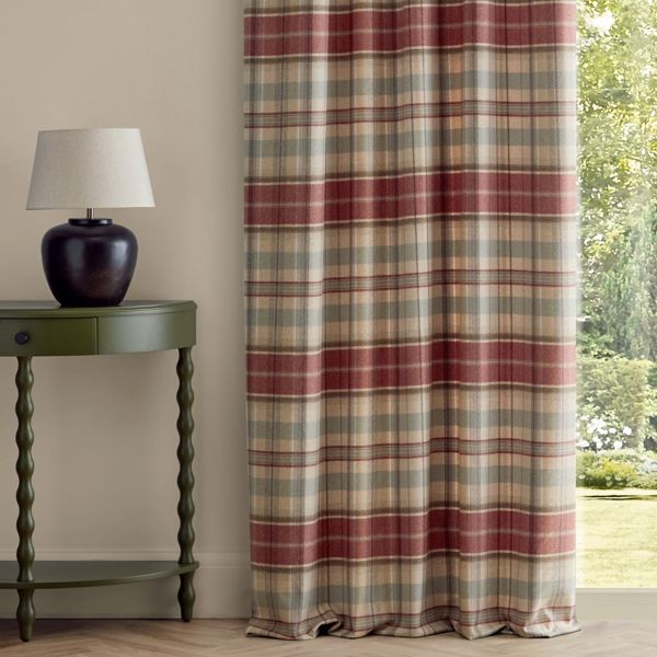 Byron Cherry/Biscuit Fabric by Sanderson