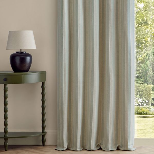 Sorilla Stripe Eggshell Linen Fabric by Sanderson
