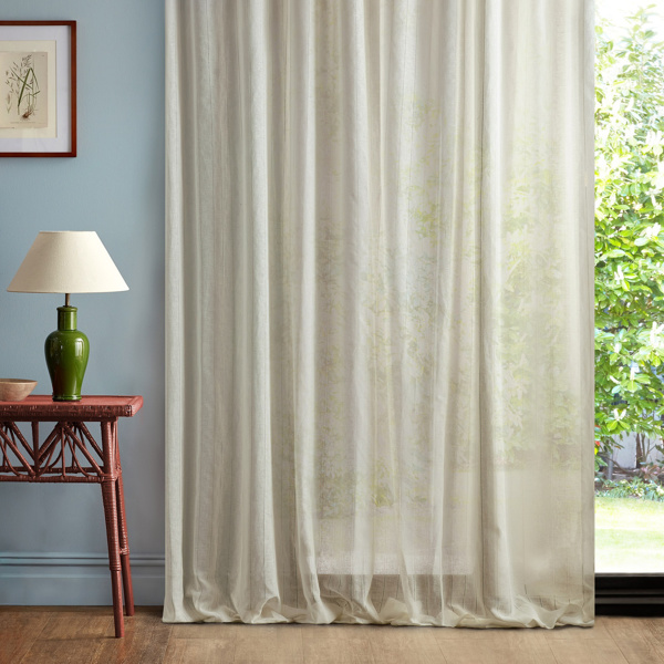 Shoreline Stripe Seaspray White Fabric by Sanderson