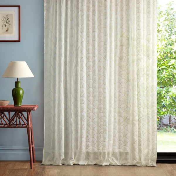 Coral Mount Seaspray White Fabric by Sanderson